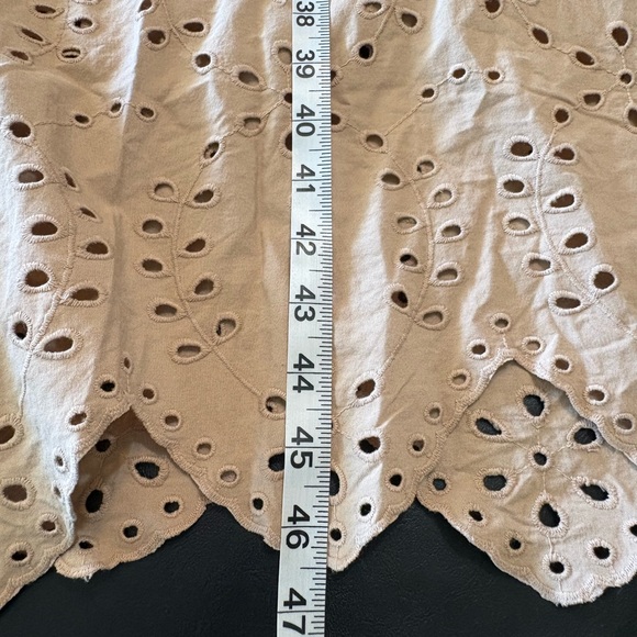 Sweet Magnolia Tan Long Sleeve Cotton Shirt Dress Cutout On Bottom Size L - Picture 14 of 14